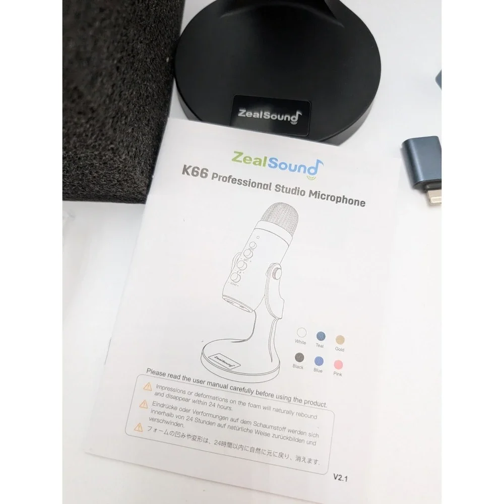 Zealsound USB Microphone, Condenser PC‎ Mic W/Lightning Adapter For Phones